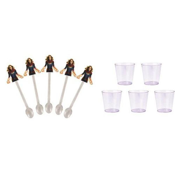 Kit Festa Capitã Marvel 95 Peças (10 Pessoas) - Produto artesanal Imagem de Kit Festa Capitã Marvel 95 Peças (10 Pessoas)