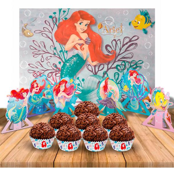 Imagem de Kit festa completo 107pçs decoração Ariel Disney aniversário