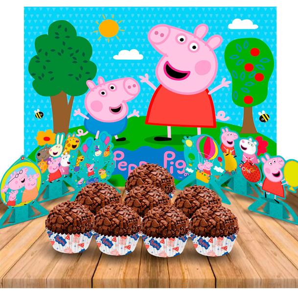 Imagem de Kit festa completo 107pçs decoração Peppa pig aniversário