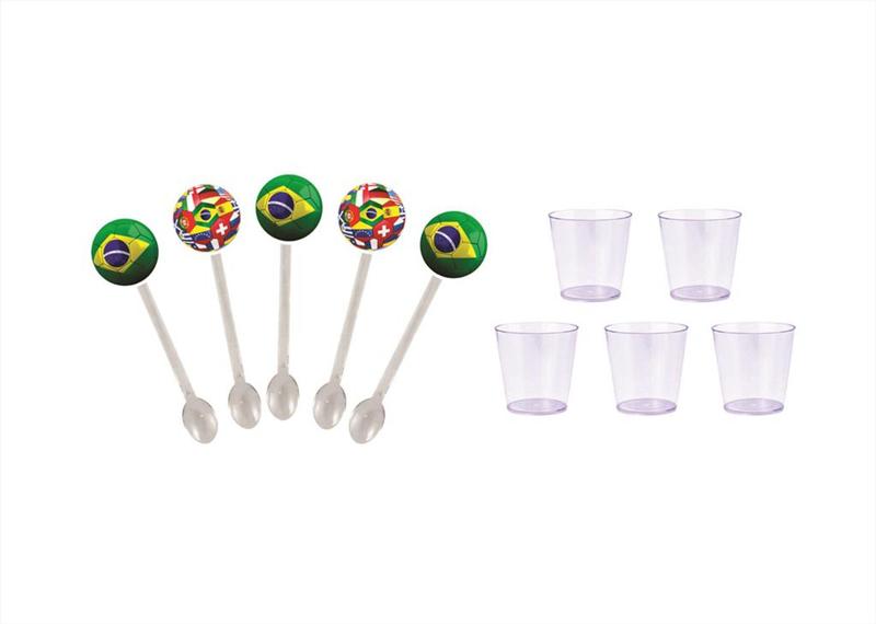 Imagem de Kit Festa Copa do Mundo Brasil 283 peças (30 pessoas) marmita vso