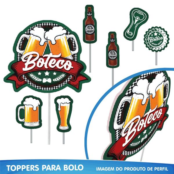 Imagem de Kit Festa De Boteco Itens Painel + Faixa + Top De Bolo