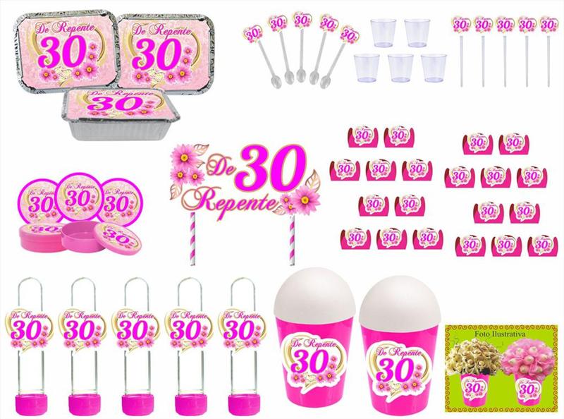 Kit Festa De Repente 30 - 283 peças (30 pessoas) marmita vso - Produto artesanal Imagem de Kit Festa De Repente 30 - 283 peças (30 pessoas) marmita vso