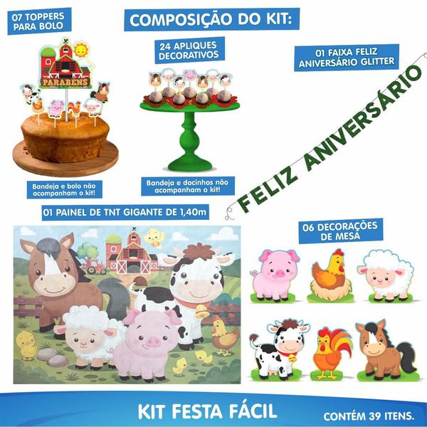 Imagem de Kit festa Decoração aniversário Fazendinha completa em EVA