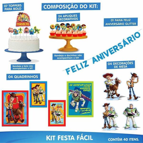 Imagem de Kit Festa Decoração Infantil Toy Story Enfeites E Toppers