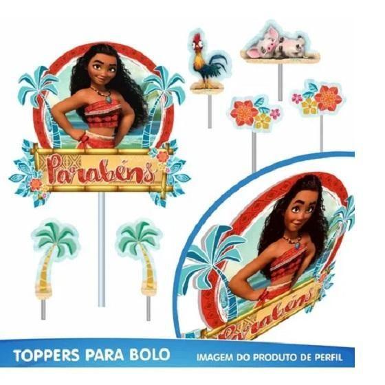 Imagem de Kit Festa Decoração Moana Festa Fácil Pronta 39 Peças Piffer