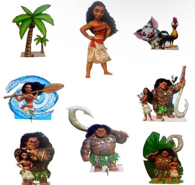 Imagem de Kit Festa Display Moana, 10 Mesa ,2 De Chão Para Decoração em Mdf.