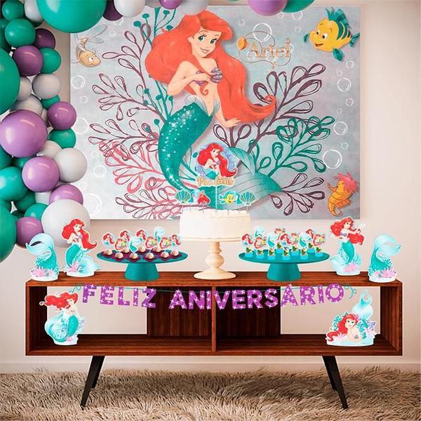 Imagem de Kit Festa Fácil Ariel Aniversário 39 Pçs - Pequena Sereia