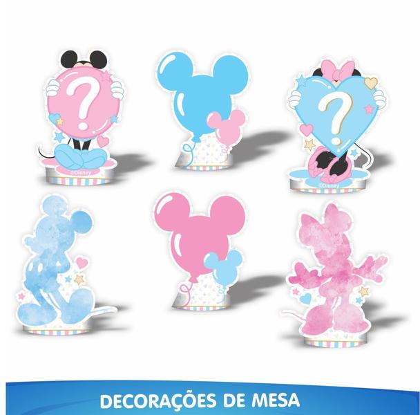 Imagem de Kit Festa Fácil Chá Revelação 39 Pçs  - Minnie e Mickey