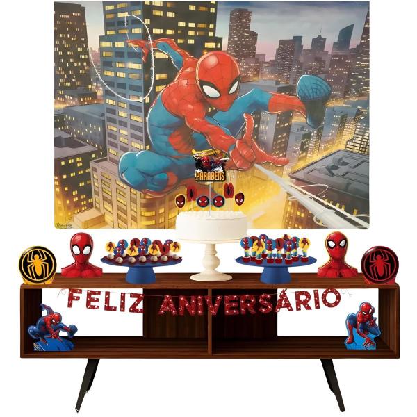 Imagem de Kit Festa Fácil Decoração Homem Aranha Aniversário Comemoração - 39 Itens - Piffer