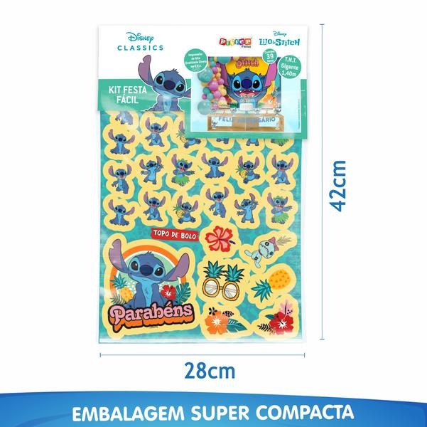 Imagem de Kit Festa Fácil Decoração Stitch Disney Aniversário Comemoração - 39 Itens - Piffer