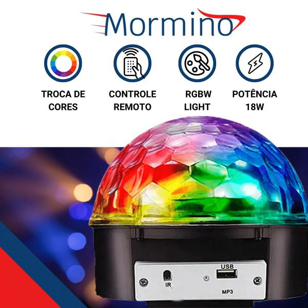 Imagem de Kit Festa Globo Colorido Led Rgb Usb Mp3 e Lâmpada NEON Com 10 Pulseiras