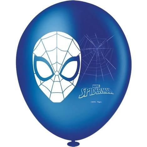 Imagem de Kit festa Homem Aranha Decoração Cortina Azul+ Balão+ Toalha