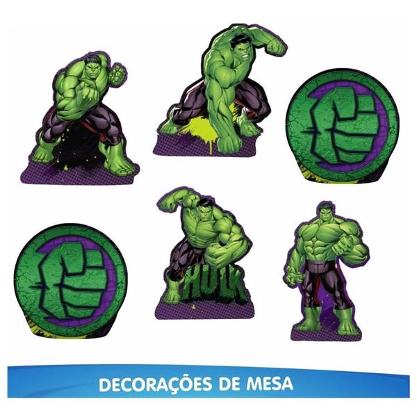 Imagem de Kit festa Hulk em EVA Decoração aniversário completa 39 pçs