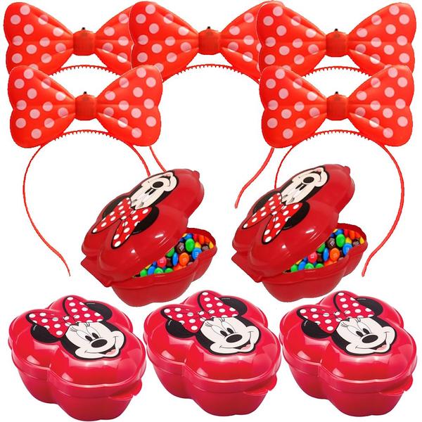 Imagem de Kit Festa Infantil Pote Minnie e Tiaras C/ Led Kit 10 Un