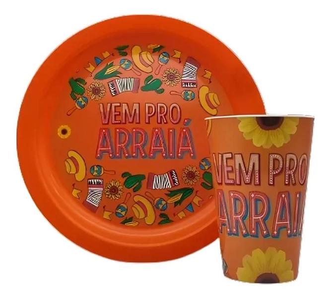 Kit Festa Junina Decorado São João - Prato E Copo - Cdi Plastic Imagem de Kit Festa Junina Decorado São João - Prato E Copo