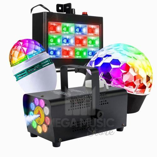 Imagem de Kit Festa + Maquina 750w + Bola Maluca + Lampada Giratoria + Strobo RGB