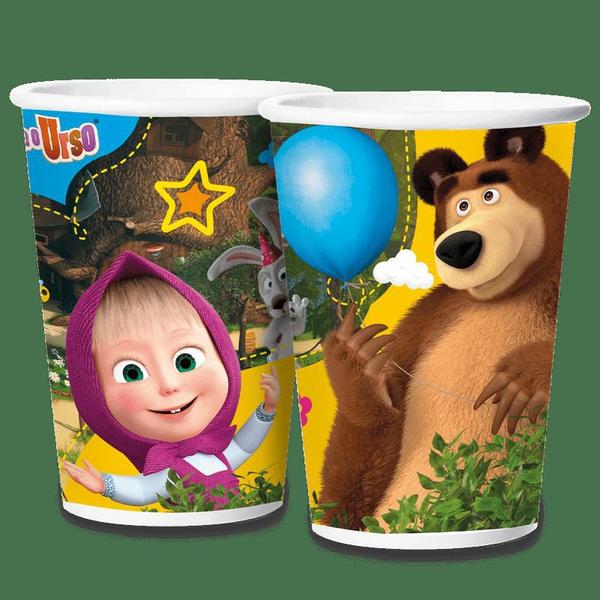 Imagem de Kit festa Masha e o Urso Decoração 8 Copos + 50 Forminhas