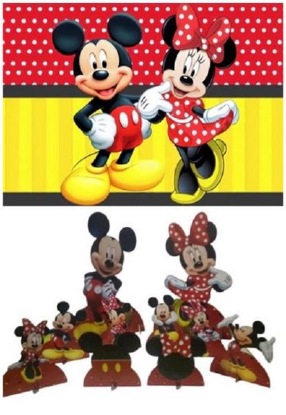 Imagem de Kit Festa Mickey e Minnie Painel + Display Para Decoração.