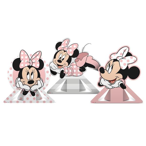 Kit Festa Minnie Rosa Decoração Painel 1,26m GG + 6 Display - Regina festa Imagem de Kit Festa Minnie Rosa Decoração Painel 1,26m GG + 6 Display