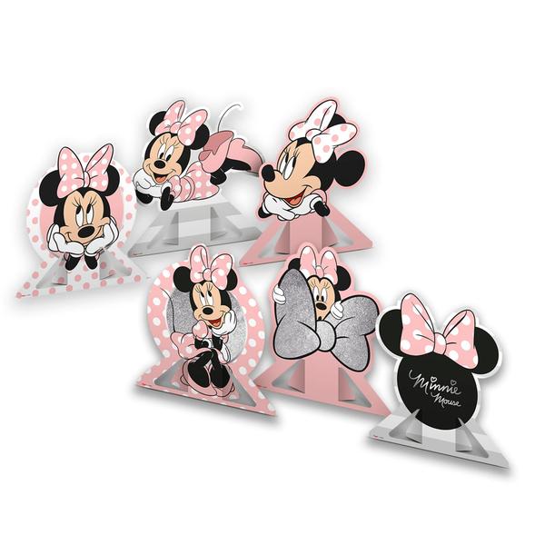 Kit Festa Minnie Rosa Decoração Painel 1,26m GG + 6 Display - Regina festa Imagem de Kit Festa Minnie Rosa Decoração Painel 1,26m GG + 6 Display