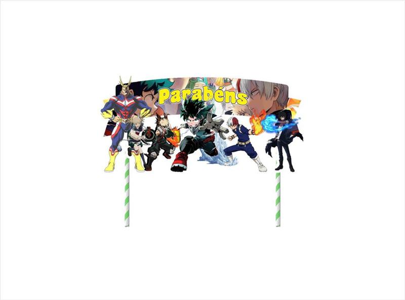 Kit Festa My Hero Academia 149 peças (30 pessoas) cone milk - Produto artesanal Imagem de Kit Festa My Hero Academia 149 peças (30 pessoas) cone milk