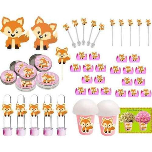 Kit Festa Raposinha Menina 265 Peças (30 pessoas) - Produto artesanal Imagem de Kit Festa Raposinha Menina 265 Peças (30 pessoas)
