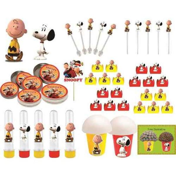 Imagem de Kit festa Snoopy 265 Peças (30 pessoas)