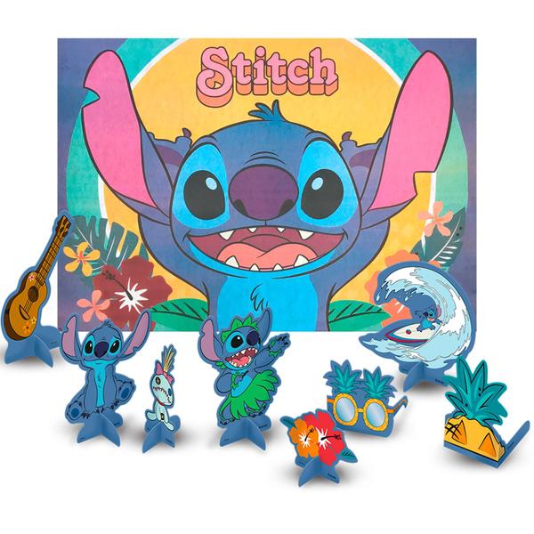 Imagem de Kit Festa Stitch Decoração Aniversário Painel + 8 Display