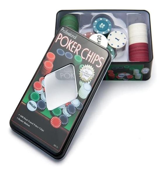 Imagem de Kit Fichas Jogos Poker Tabuleiro 100 Ficas Com Numeração