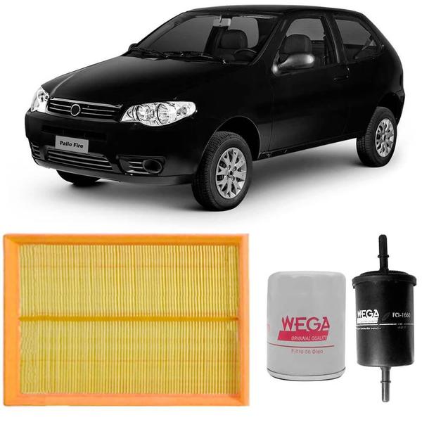 Imagem de Kit Filtro Ar Óleo Combustível Fiat Palio 2006 a 2017 Wega