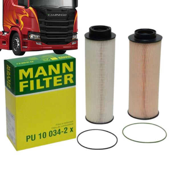 Imagem de Kit Filtro Combustível Diesel Cartucho Refil para Scania NTG 2019.. (PU10034-2X)