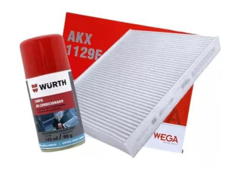 Imagem de Kit Filtro de Cabine AKX1129F + Limpa Ar Condicionado Wurth Volkswagen Polo