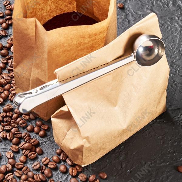 Imagem de Kit Filtro De Café em Aço Inox Coador Chá Colher Prendedora