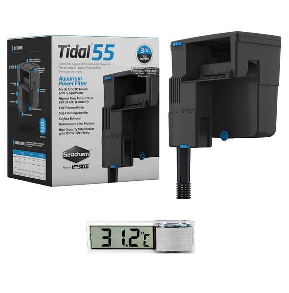 Imagem de Kit Filtro Externo Seachem Tidal 55 com Termometro LCD