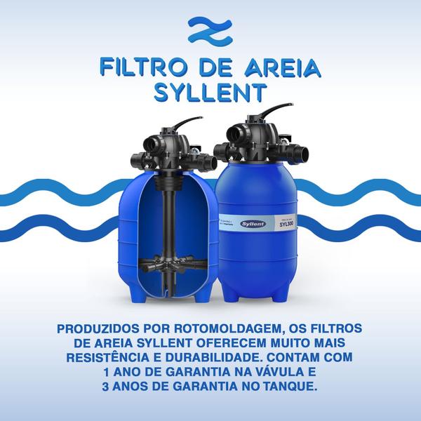 Imagem de Kit Filtro Piscina Syl300 + Bomba Pré-filtro 1/3 110 Syllent