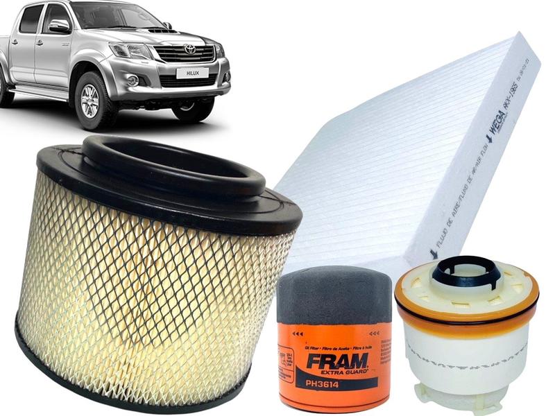 Imagem de Kit Filtros Hilux 2.5 3.0 16v Diesel 2012 2013 2014 2015 FRAM / WEGA