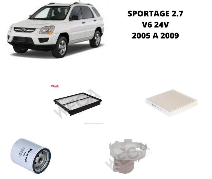 Imagem de KIT FILTROS REVISÃO KIA SPORTAGE 2.7 24V 2005 a 2009