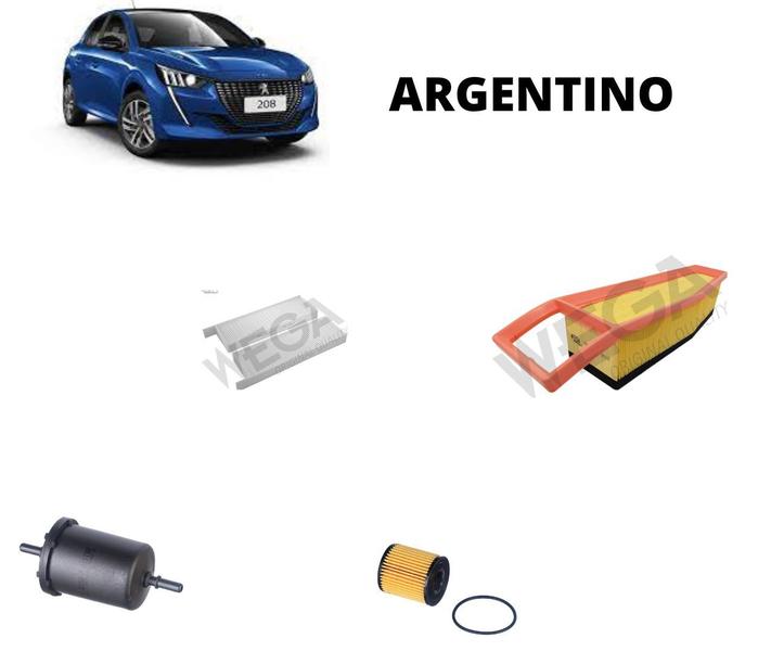 Imagem de Kit filtros revisão peugeot 208 1.6 argentino 2021