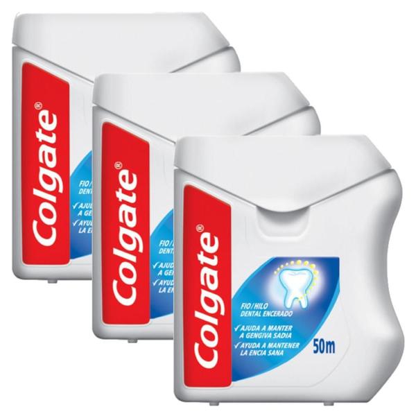 Imagem de Kit Fio Dental Colgate Total 50m com 3 unidades