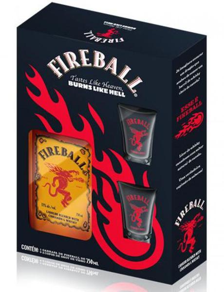 Imagem de Kit FireBall + 2 Copos Shot 750 ml