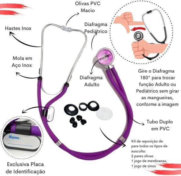 Imagem de Kit Fisioterapia Completo Com  Medidor De Pressão Estetoscópio Rappaport PAMED E Oxímetro