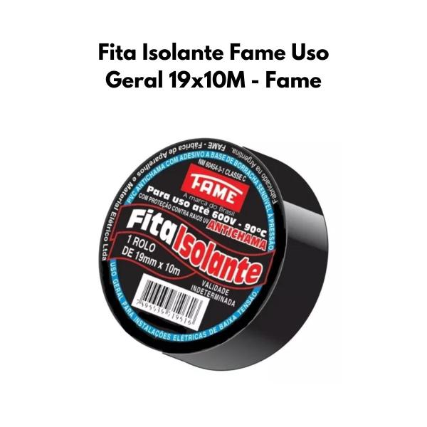 Imagem de Kit Fita Isolante 20 Unidades Fame Uso Geral 19x10m - Fame