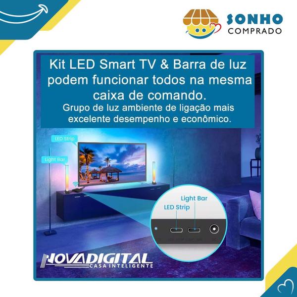 Imagem de Kit fita LED inteligente ambilight Wi-Fi 40-50 CLW-STV Nova Digital