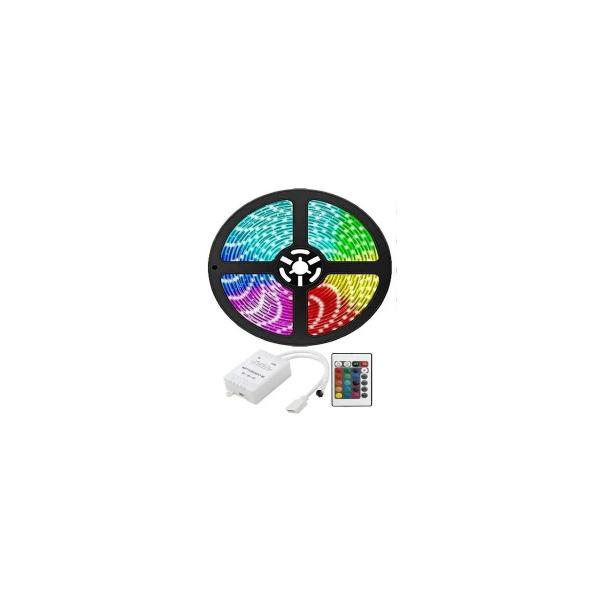 Imagem de Kit Fita Led Rgb 5050 5mt+ Fonte De Mesa + Controle Remoto