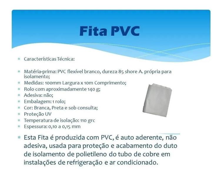 Imagem de Kit Fita Pvc Acabamento Ar Condicionado 100mm X 10mt - 5 Pc