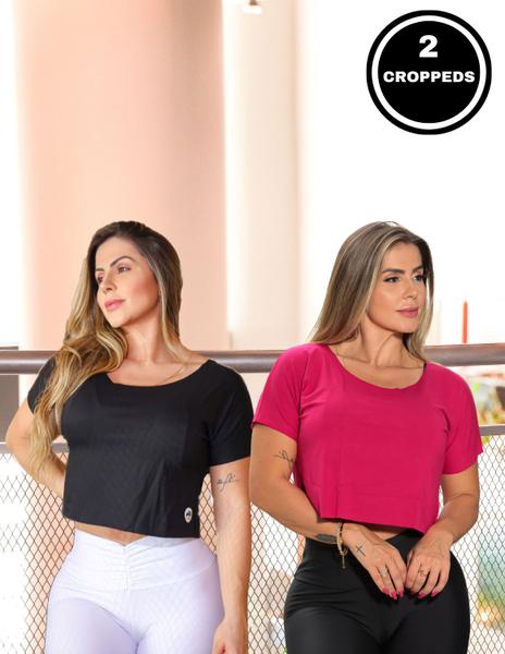 Imagem de Kit Fitmoda com 2 Croppeds Tops Feminino Academia Fitness Verão