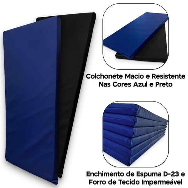 Imagem de Kit fitness 2 Dois Colchonetes Impermeável Espuma D-23 + 5 Cinco Fitas Faixa Elásticas Mini Band