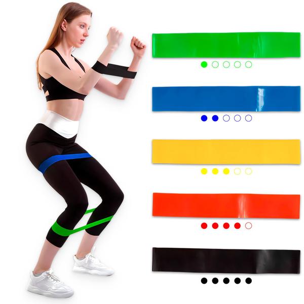 Imagem de Kit fitness 3 Três Colchonetes Impermeável Espuma D-23 + 5 Cinco Fitas Faixa Elásticas Mini Band