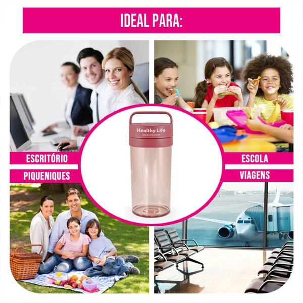 Imagem de Kit Fitness Marmita Fitness 2em1 950ML   Copo 450ML BPA Free