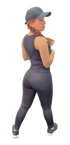 Imagem de Kit Fitness Top Com Bojo E Legging Cintura Alta Conjunto K03